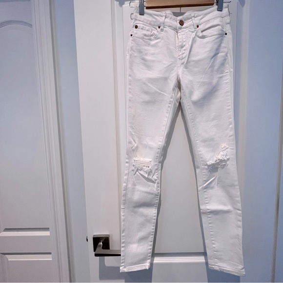 Armani Exchange White Distressed Skinny Jeans Size 25 - Picture 7 of 16